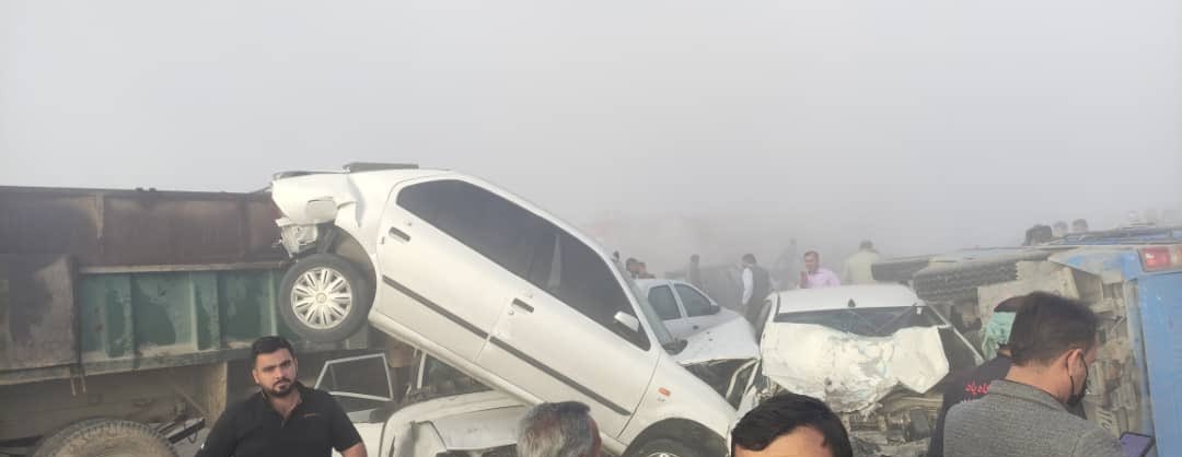 جهنم در جاده بهبهان/ ۳۱ کشته و مجروح در تصادف زنجیرهای جهنم در جاده بهبهان