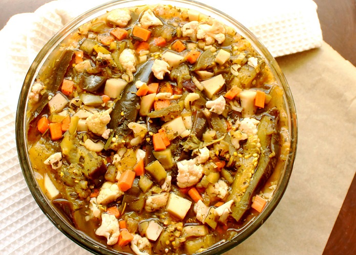 طرز تهیه ترشی مخلوط یک روزه ترشی مخلوط