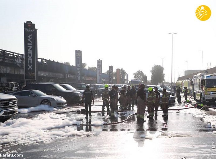 آتشسوزی در نمایشگاه خودرو دبی+فیلم آتشسوزی در نمایشگاه خودرو دبی+فیلم