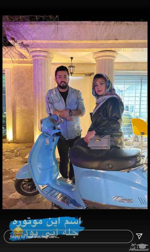 نیوشا ضیغمی در حال خرید موتور وسپای لاکچری + عکس