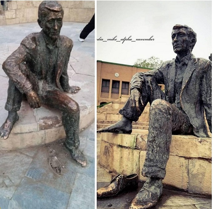 دزدیدهشدن کفش مجسمه پرویز تناولی دزدیدهشدن کفش مجسمه پرویز تناولی