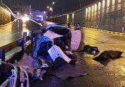 مرگ دلخراش سه نفر در زیر باران/ واژگونی مرگبار ال ۹۰+تصاویر