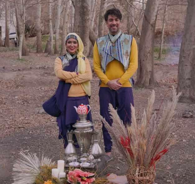 سفره هفت سین زیبای فریبا طالبی در دل طبیعت + عکس