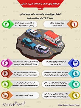 ۱۰ راهکار برای اجتناب از تصادفات ناشی از خستگی/ اینفوگرافیک
