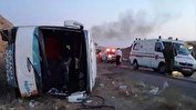 ۲۰ مجروح در حادثه واژگونی اتوبوس مسافربری