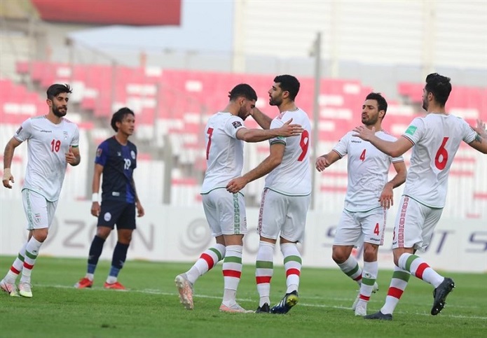 جشنواره گل ایران مقابل کامبوج با هتتریک پنالتی و تیر تیم ملی فوتبال ایران