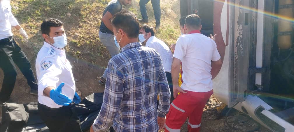 واژگونی اتوبوس خبرنگاران واژگونی اتوبوس خبرنگاران
