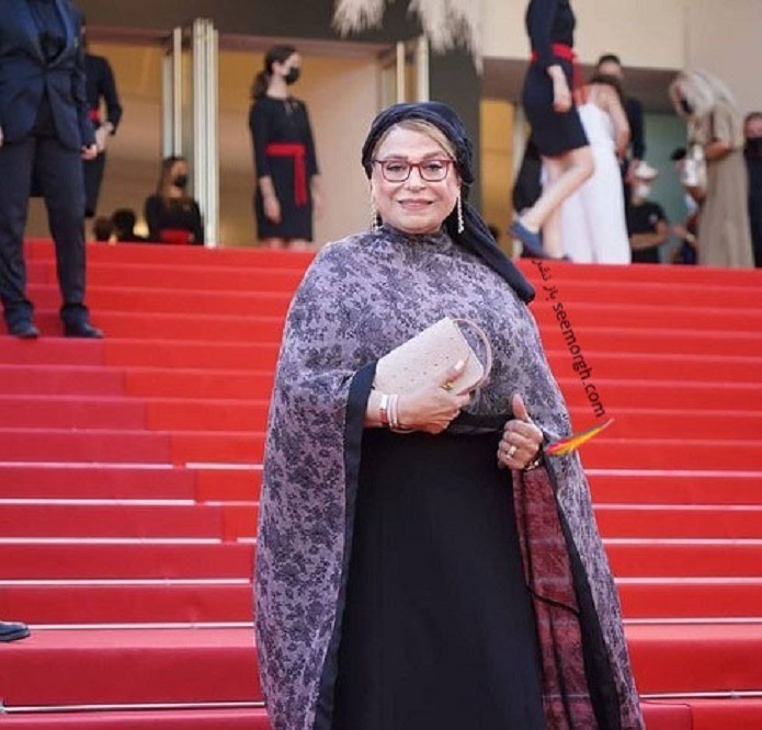 گوهر خیراندیش و شاهکار بینش پژوه روی فرش قرمز جشنواره کن گوهر خیراندیش