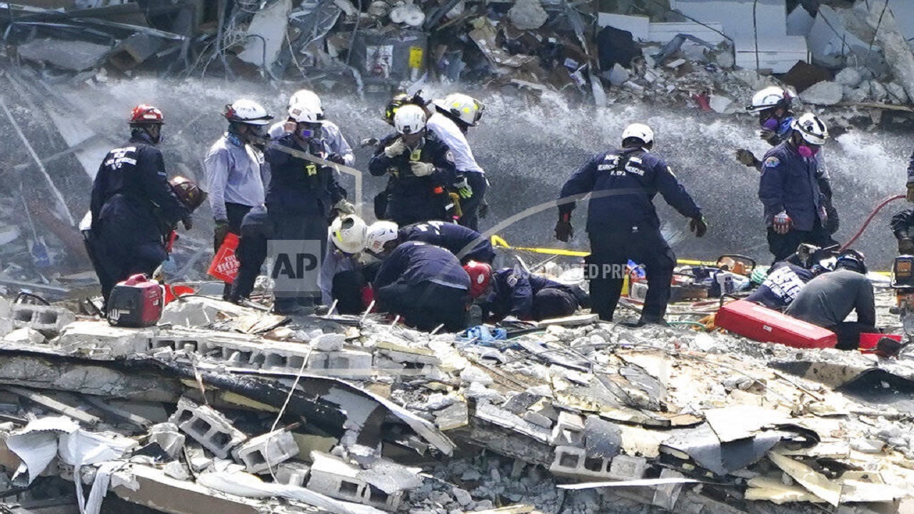 افزایش آمار قربانیان حادثه فروریختن ساختمان در فلوریدا ساختمان فلوریدا