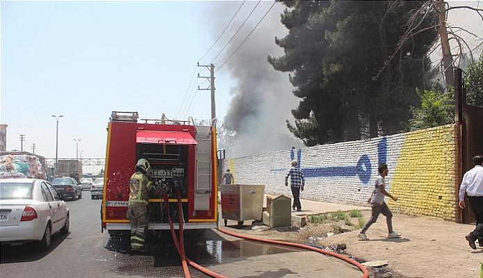 آتش سوزی در باغ ۴ هکتاری/ بساط مرد دست فروش سوخت آتش سوزی باغ