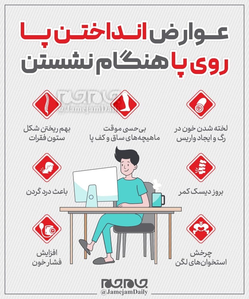 از عوارض انداختن پا روی پا از عوارض انداختن پا روی پا