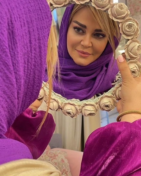 چهره آرایش کرده بهاره رهنما با لباس بنفش + عکس چهره آرایش کرده بهاره رهنما با لباس بنفش + عکس