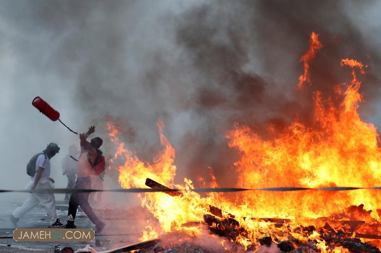 تظاهرات در دومین سالگرد اعتراضات شیلی/ تصاویر