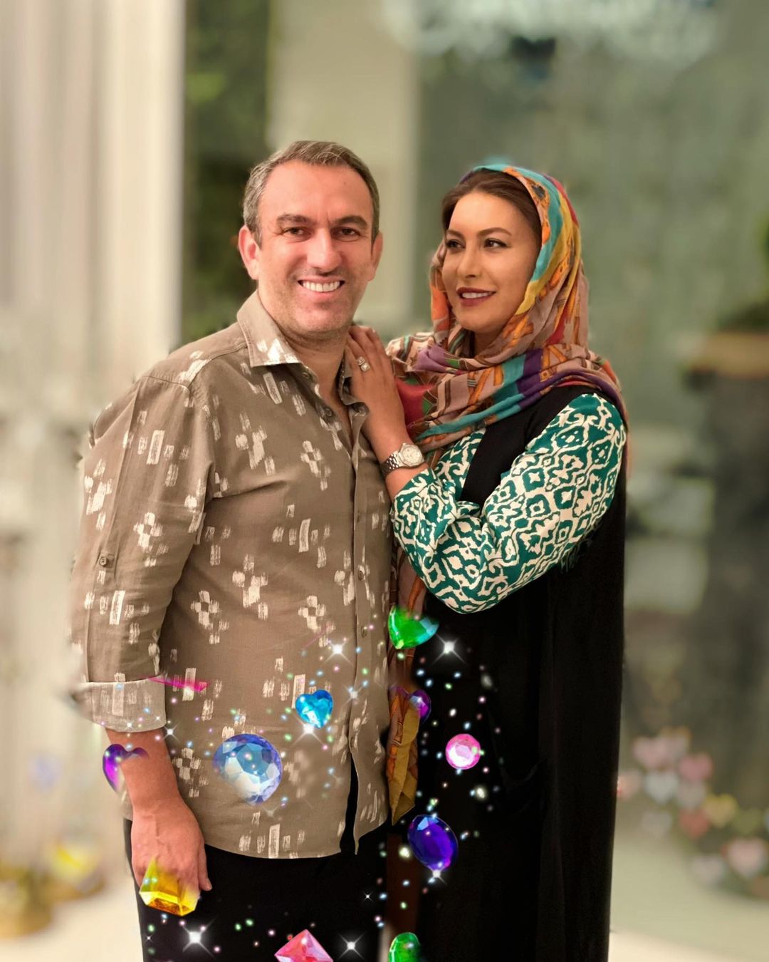 استایل فریبا نادری در آغوش همسر پولدارش + عکس