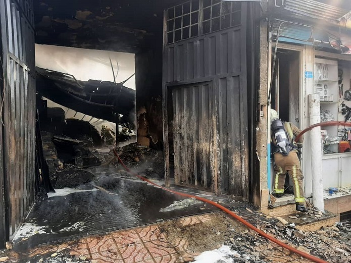 آتش سوزی کارخانه تولید فوم آتش سوزی