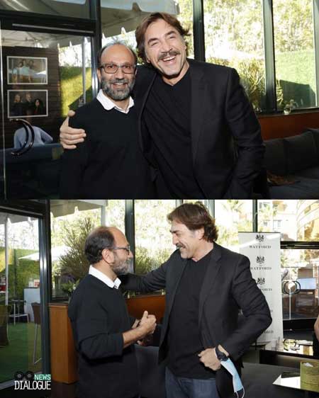 دیدار صمیمانه فرهادی با مگی جیلنهال و باردم/ تصاویر