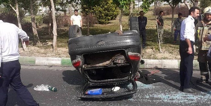 واژگونی مرگبار پژو ۲۰۶ در پایتخت