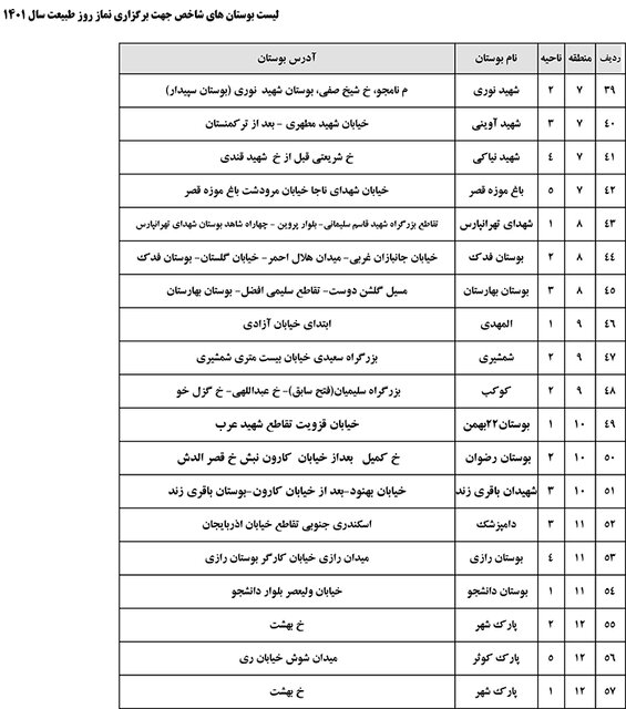 برگزاری نماز جماعت در بوستانهای پایتخت برگزاری نماز جماعت در بوستانهای پایتخت