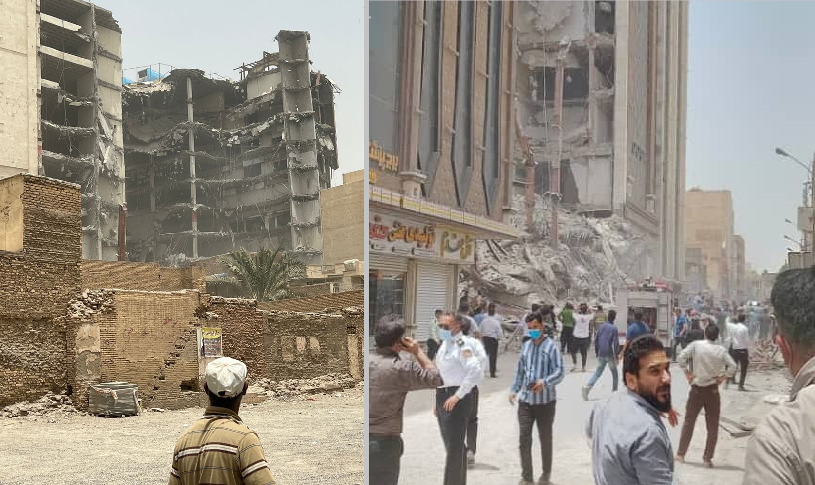 ریزش مرگبار برج ۱۰ طبقه در آبادان