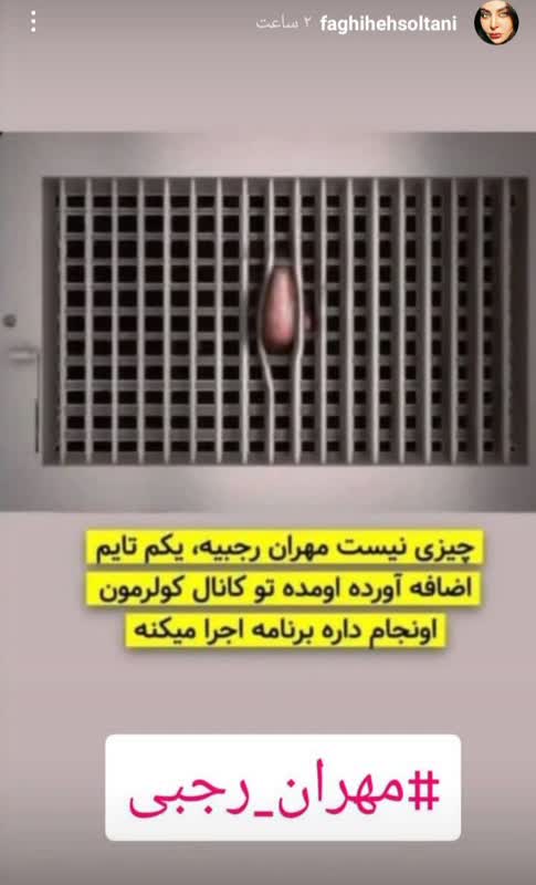 تصویر جنجالی فقیهه سلطانی از دماغ مهران رجبی! +عکس