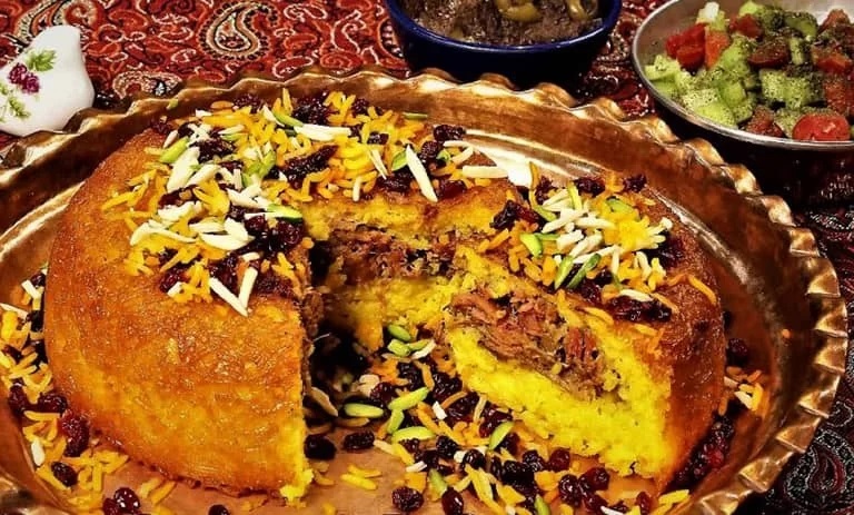 طرز تهیه ته چین گوشت و بادمجان