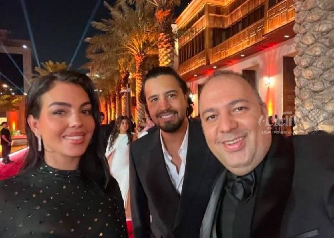 عکس سلفی مهرداد صدیقیان و علی اوجی با جورجینا همسر رونالدو در عربستان