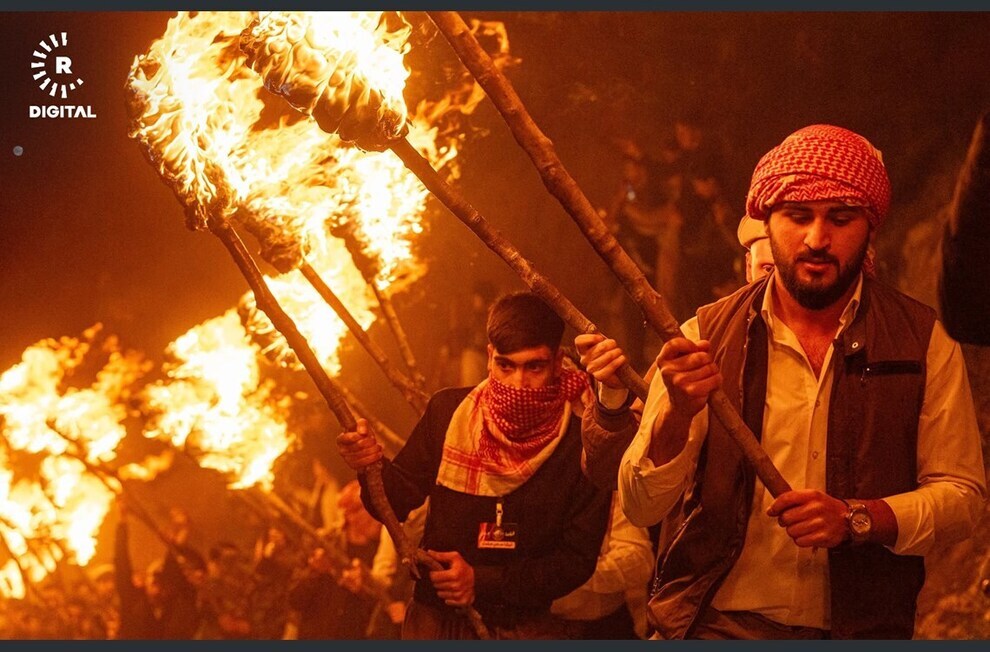 کردها نوروز را با راهپیمایی مشعل جشن گرفتند کردها نوروز را با راهپیمایی مشعل جشن گرفتند