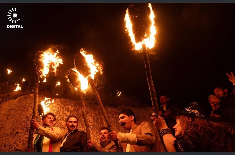 کردها نوروز را با راهپیمایی مشعل جشن گرفتند کردها نوروز را با راهپیمایی مشعل جشن گرفتند