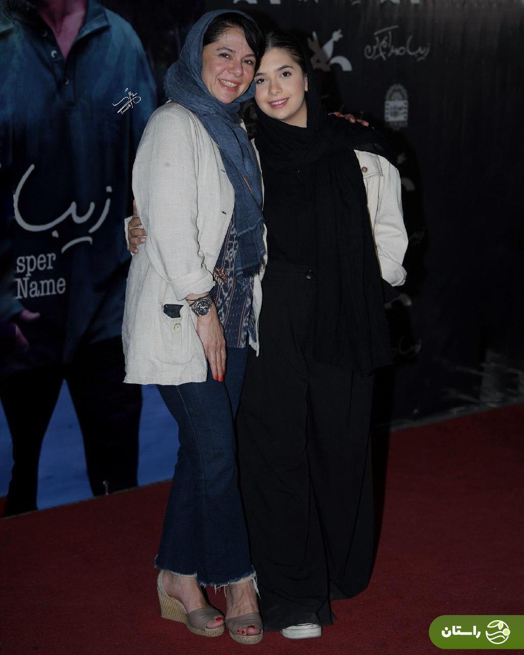 عکس/ نفس بازغی و مادرش مستانه مهاجر در اکران خصوصی فیلم «زیبا صدایم کن»